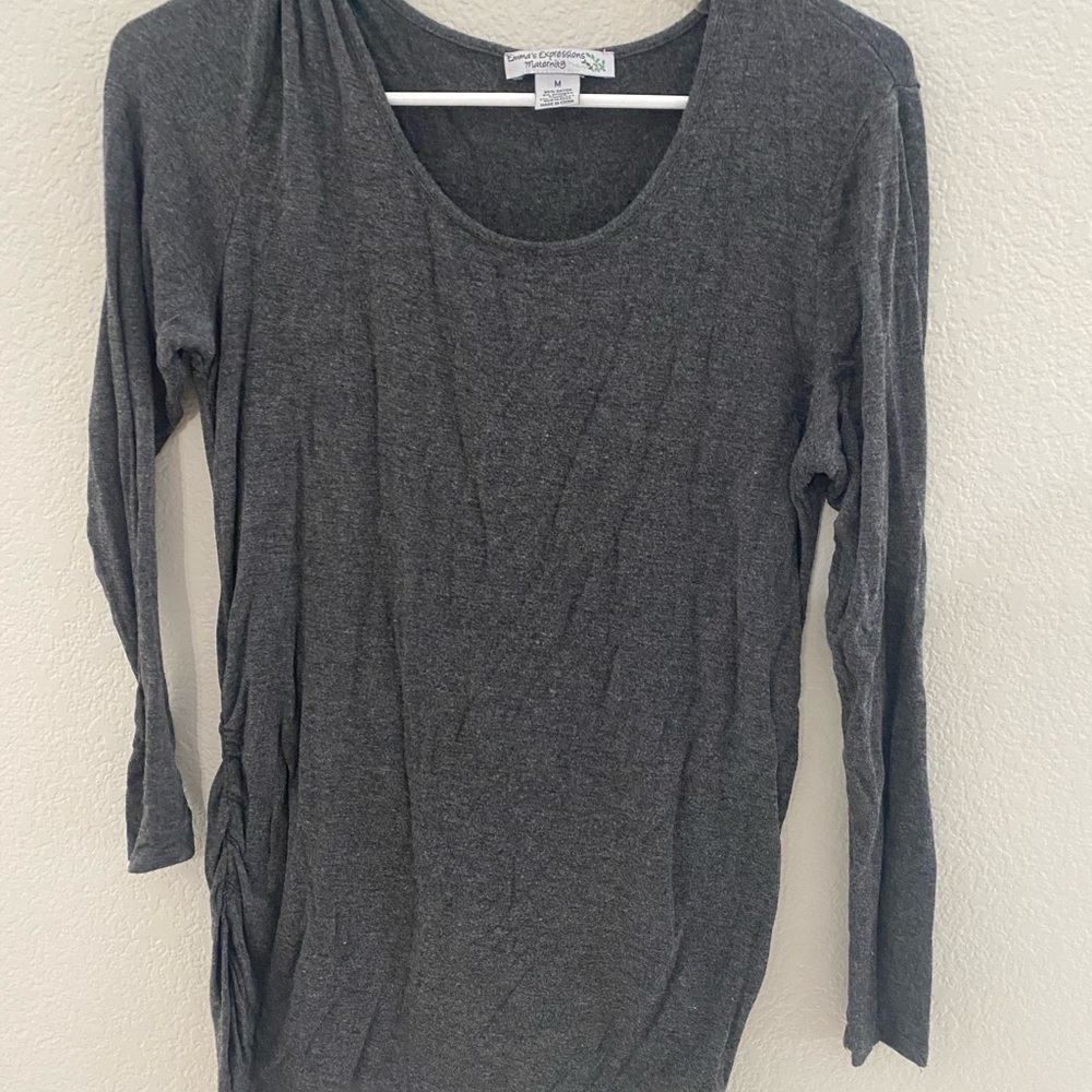 Gray Maternity Long Sleeve shirt. Barely worn. Pet & smoke free home!